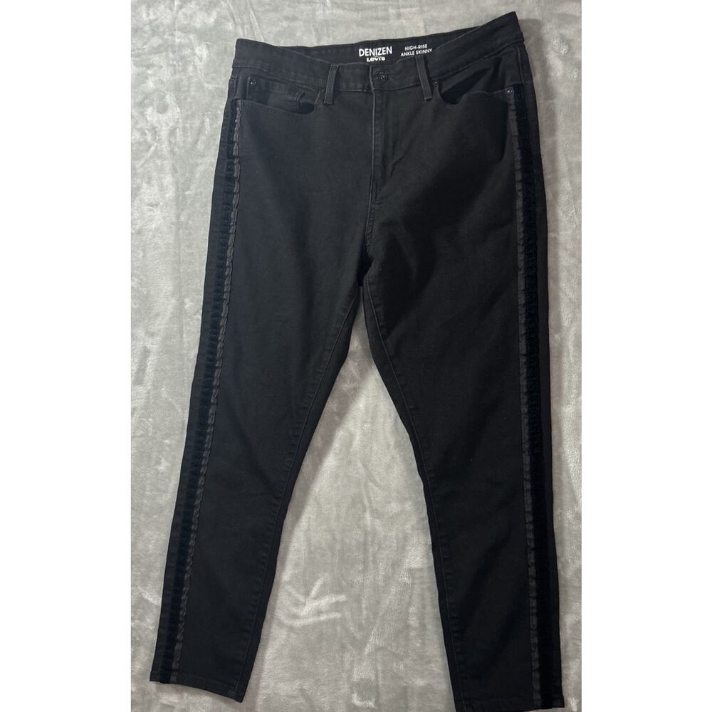 Denizen Levis Womens Jeans 16 Black High Rise Ankle Skinny Dark Wash Denim